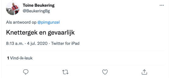 100. (Oorspronkelijke tweet verwijderd, maar toch)