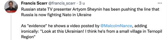Niet onterecht. Zonder NAVO intel en wapens was UKR nergens Niet onterecht. Zonder NAVO intel en wapens was UKR nergens