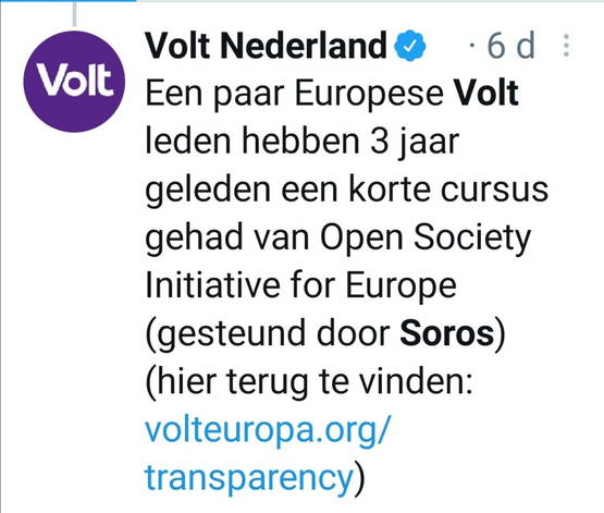 Volt - Je stemt hoe dan ook op George Soros