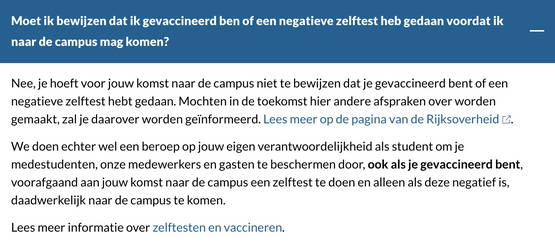 Lol. Uit TU's 'FAQ over coronavirus voor studenten'