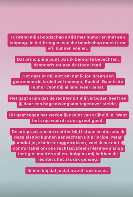 Reactie Yvonne