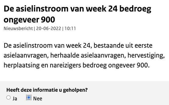 Toch 100 minder alsdan week 23!