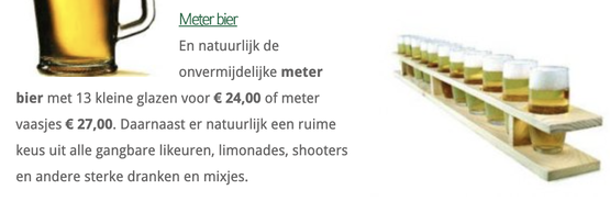 10.000 euro = 370 meter en 37 centimeter bier