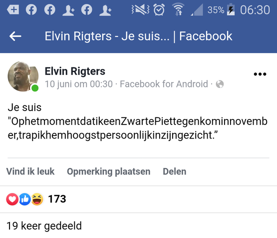 Elvin Rigters, eerder op Facebook Elvin Rigters, eerder op Facebook