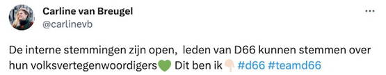 We spreken namens elke Sven (v) en Caroline van NL: hier schrikken we van, D66 We spreken namens elke Sven (v) en Caroline van NL: hier schrikken we van, D66