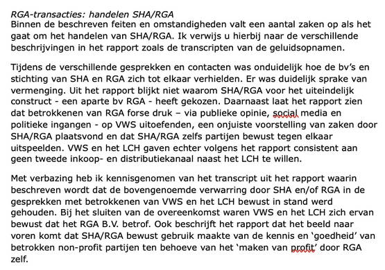 Brief minister: druk van VWS (ministerie De Jonge) op LCH (inhoudelijke mensen)