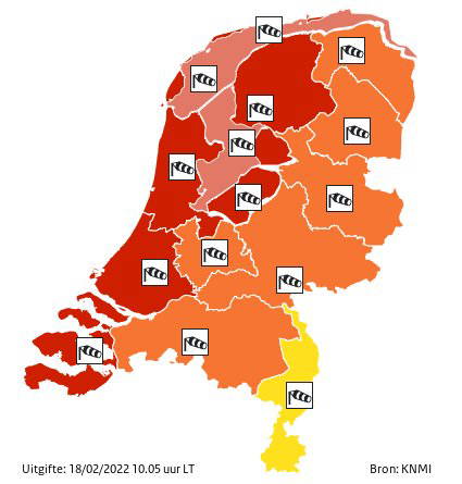 UPDATE: CODE ROOD voor de kustprovincies