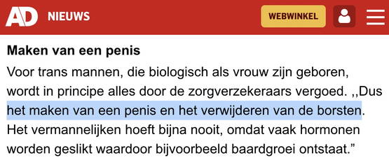 Normaalste zaak vd wereld: "Het maken van een penis en verwijderen van borsten"