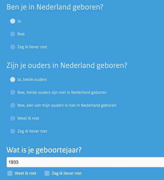 Ze willen eigenlijk weten of u blank bent of niet