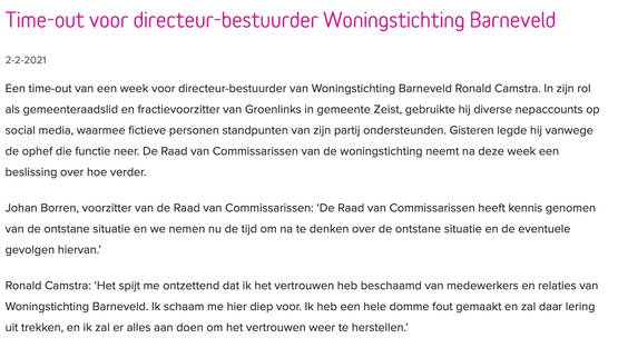 Statement Barneveld (LOL @ verkeerde datum)