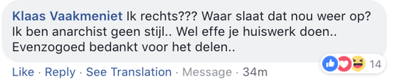 UPDATE - Klaas is níét rechts, hij is anarchist!