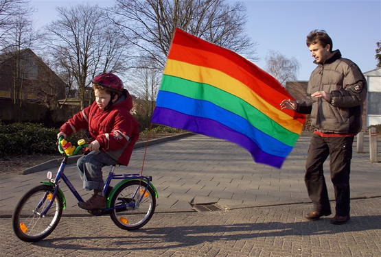 En uiteraard: de vlag van Amsterdam