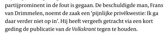 Frans van Drimmelen, communicatie-expert, spande kort geding aan tegen krant