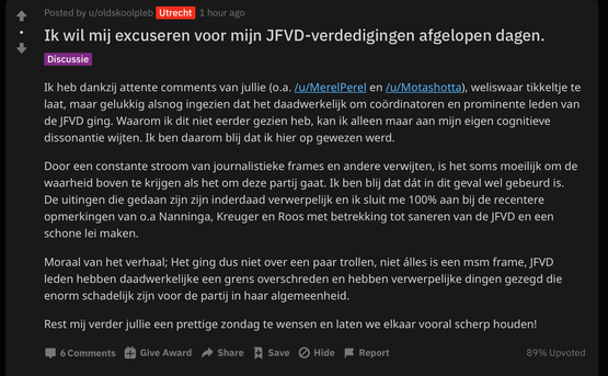 Ondertussen, in een FvD subreddit: