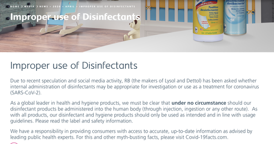 Persbericht van Dettol: "under no circumstance".... Persbericht van Dettol: "under no circumstance"....