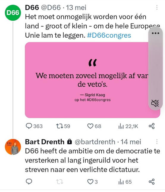 Geen fan van D66