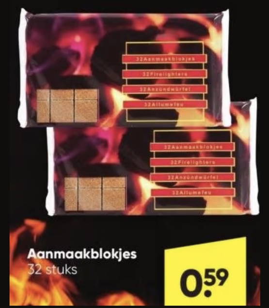 Aanmaakblokjes 32 stuks - € 0,59