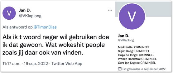 Ter illustratie - de tweet, de bio