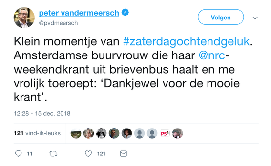 ... En de hele rij applaudisseerde