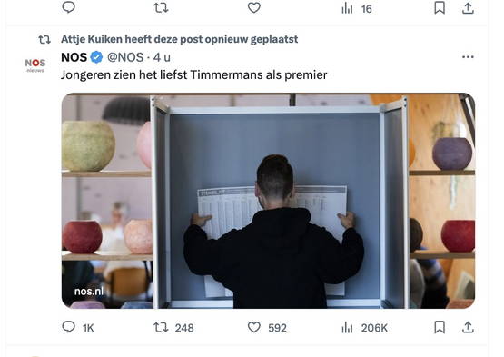 UPDATE - Enthousiaste RT van Chef Politiek NOS Attje Kuiken