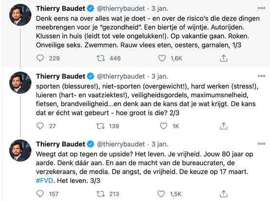 Toch raar. Dit twitterde 'Theo Hiddema' vannacht