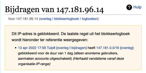 Het IP-adres van de oppijper heeft een TEMP BAN