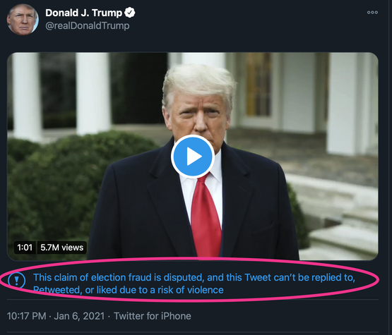 Nieuwe waarschuwing bij Trumptweet