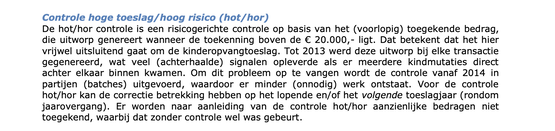 Citaat uit een Toeslag-rapport uit 2016