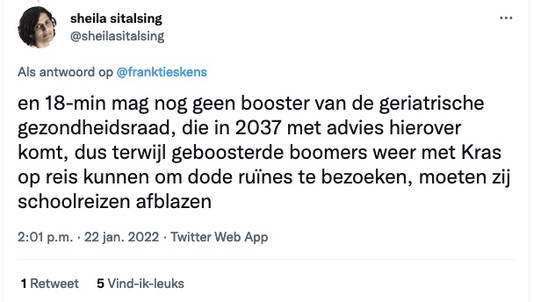 Plus wat de Onflexibele Opiniemaker van de Volkskrant zegt