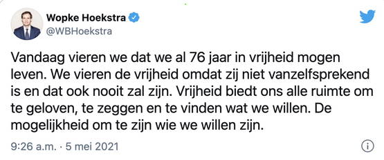 NPO: "Vrijheid is niet vanzelfsprekend"