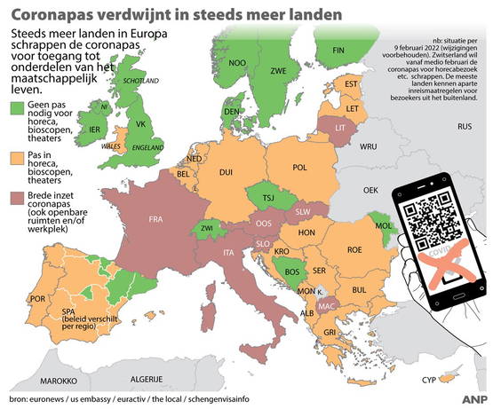 Steeds meer landen schrappen coronapas