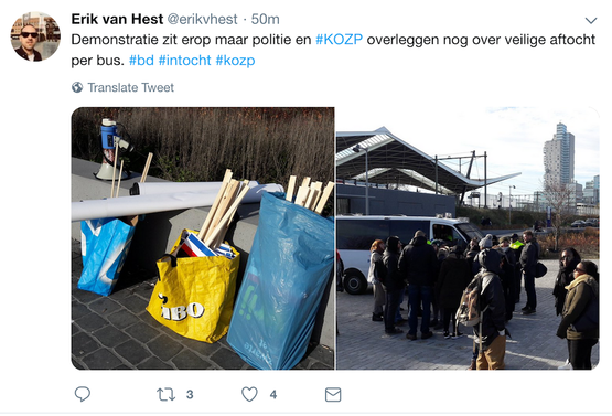 Aftocht Jeffrey, met een Jumbo-tas