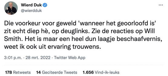 Wierd weet het uit ervaring trouwens