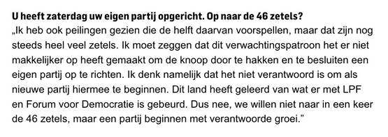 Positie Omtzigt: fractievoorzitter en niet elders