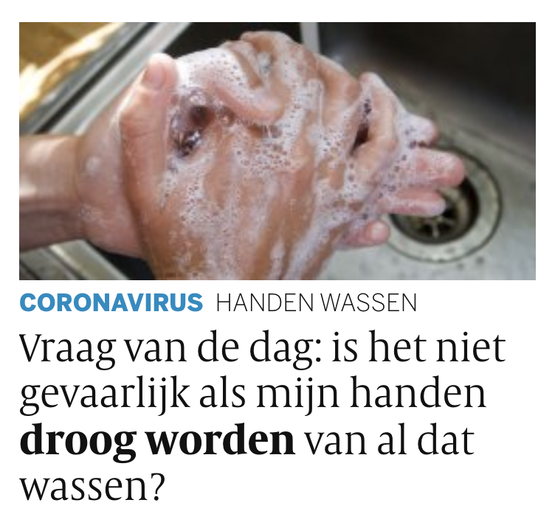 Blanke mensen mogen stoppen met handen wassen