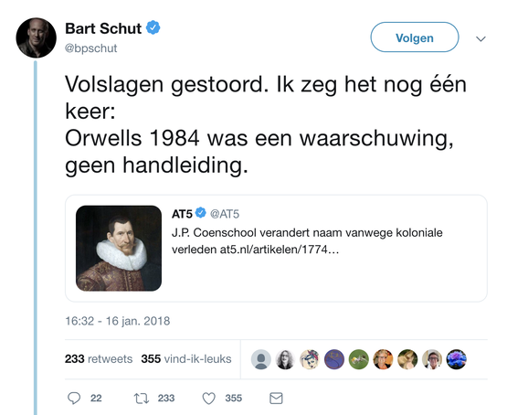 9- 1984 was een waarschuwing, geen handleiding!