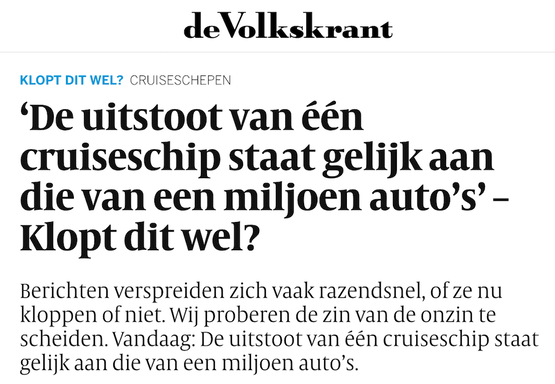 Volkskrant, vorig jaar...