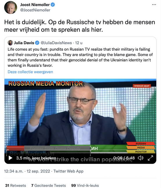 Ondertussen in het hoofd van Joost "Het is duidelijk" Niemoller