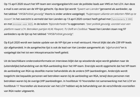 Contact met Van Lienden "zeer politiek gevoelig"