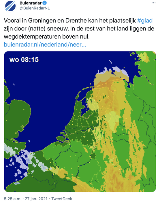 Sneeuw in 'Nederland'