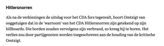 Hee CDA'ers blijf van onze bloksnor af!